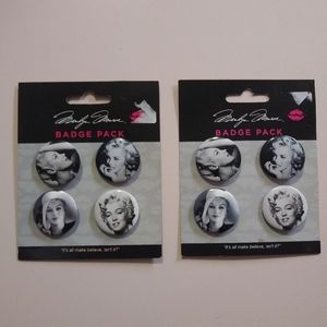 Marilyn Monroe Pins Buttons Badges NEW